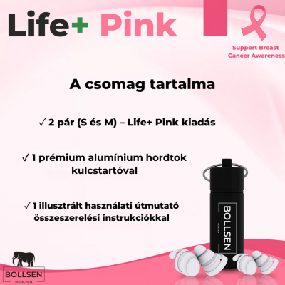 BOLLSEN Life+ Pink Edition earplugs – comfort and noise protection