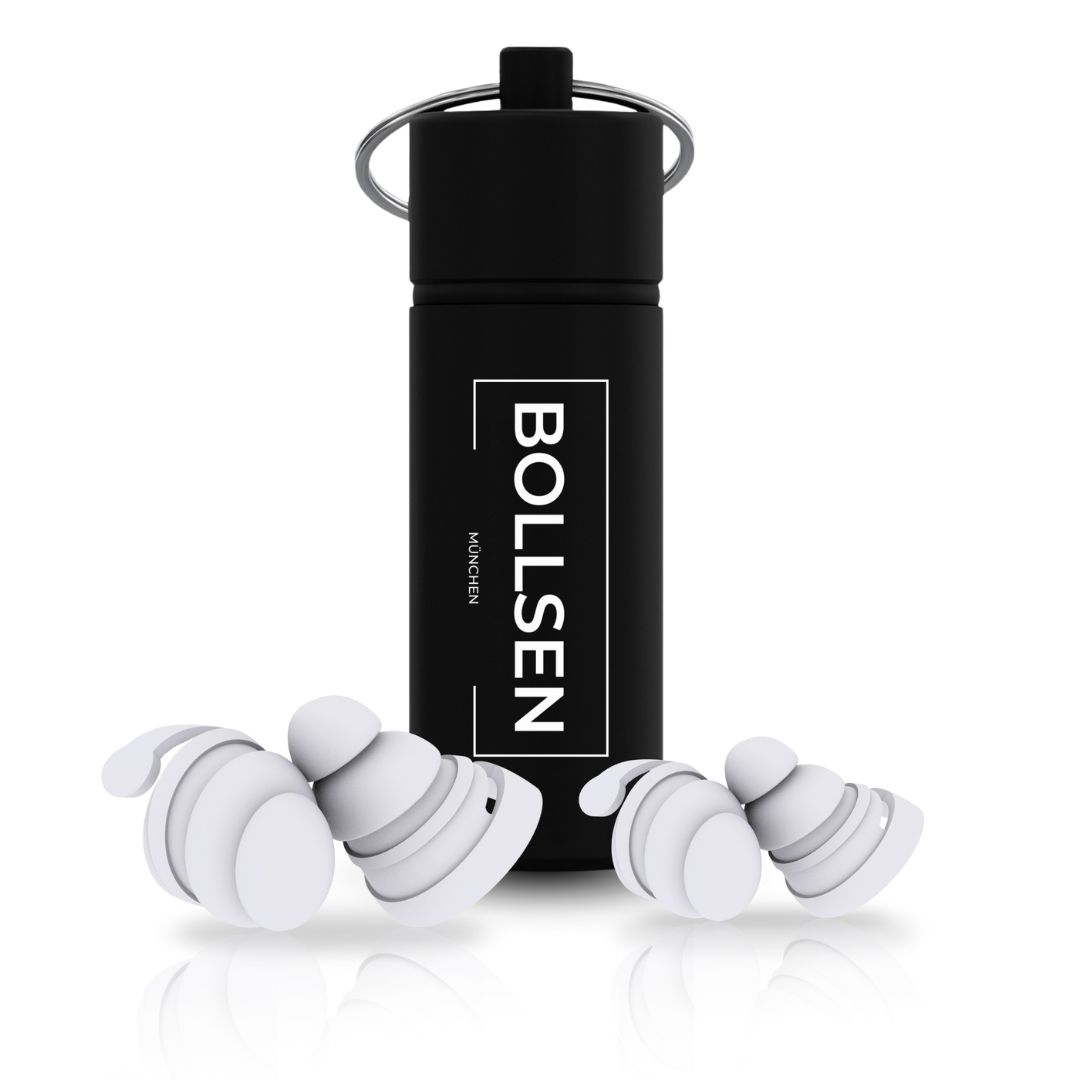 BOLLSEN Life+ Pink Edition füldugók alumínium hordtokkal – újrafelhasználható füldugók alváshoz